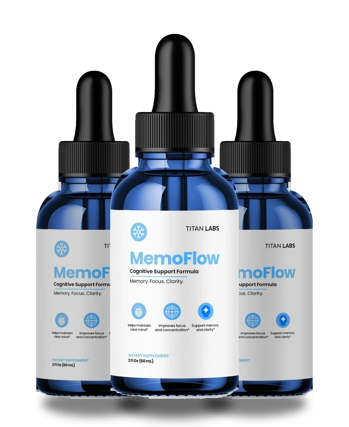 3 bottles of MemoFlow drops